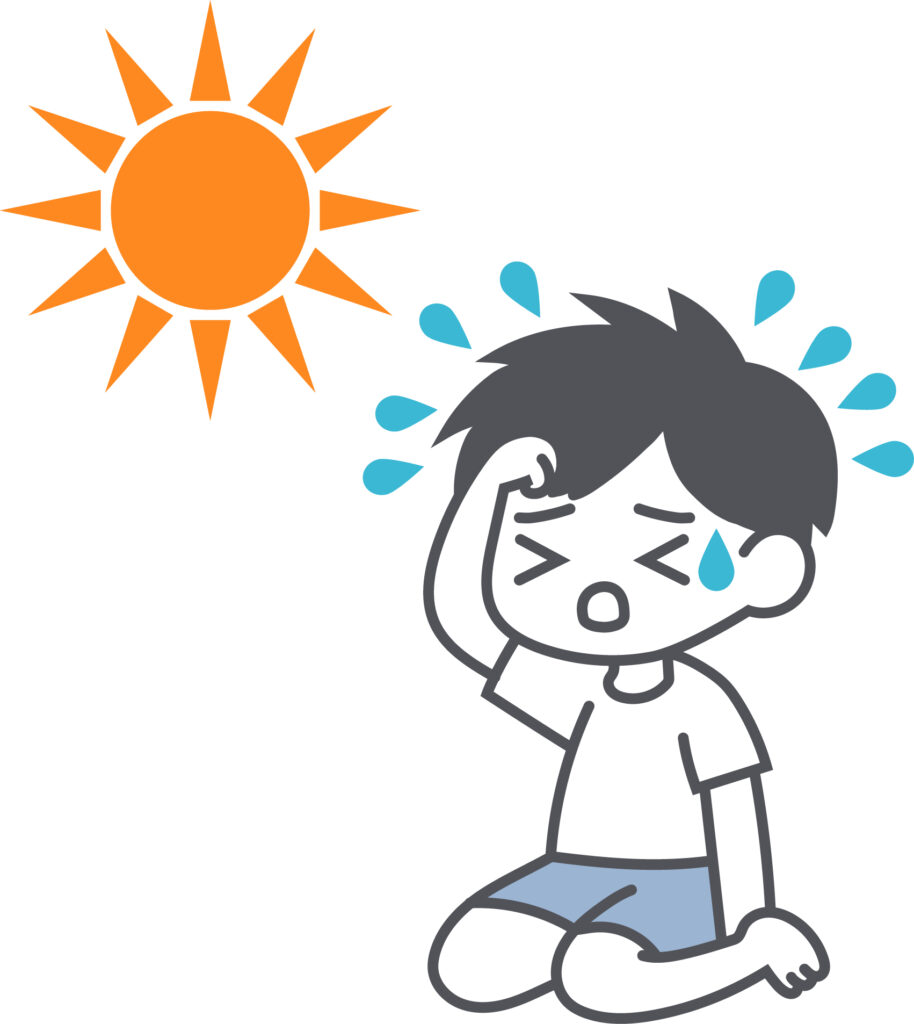 熱い日の男の子